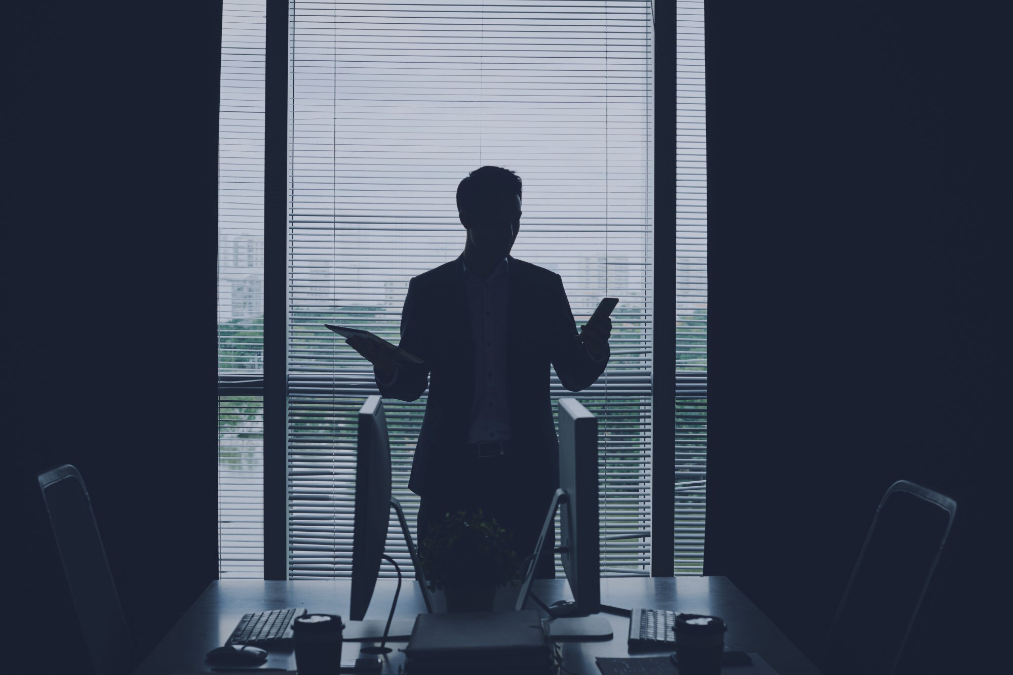Dark executive AI consulting workshop with stakeholders