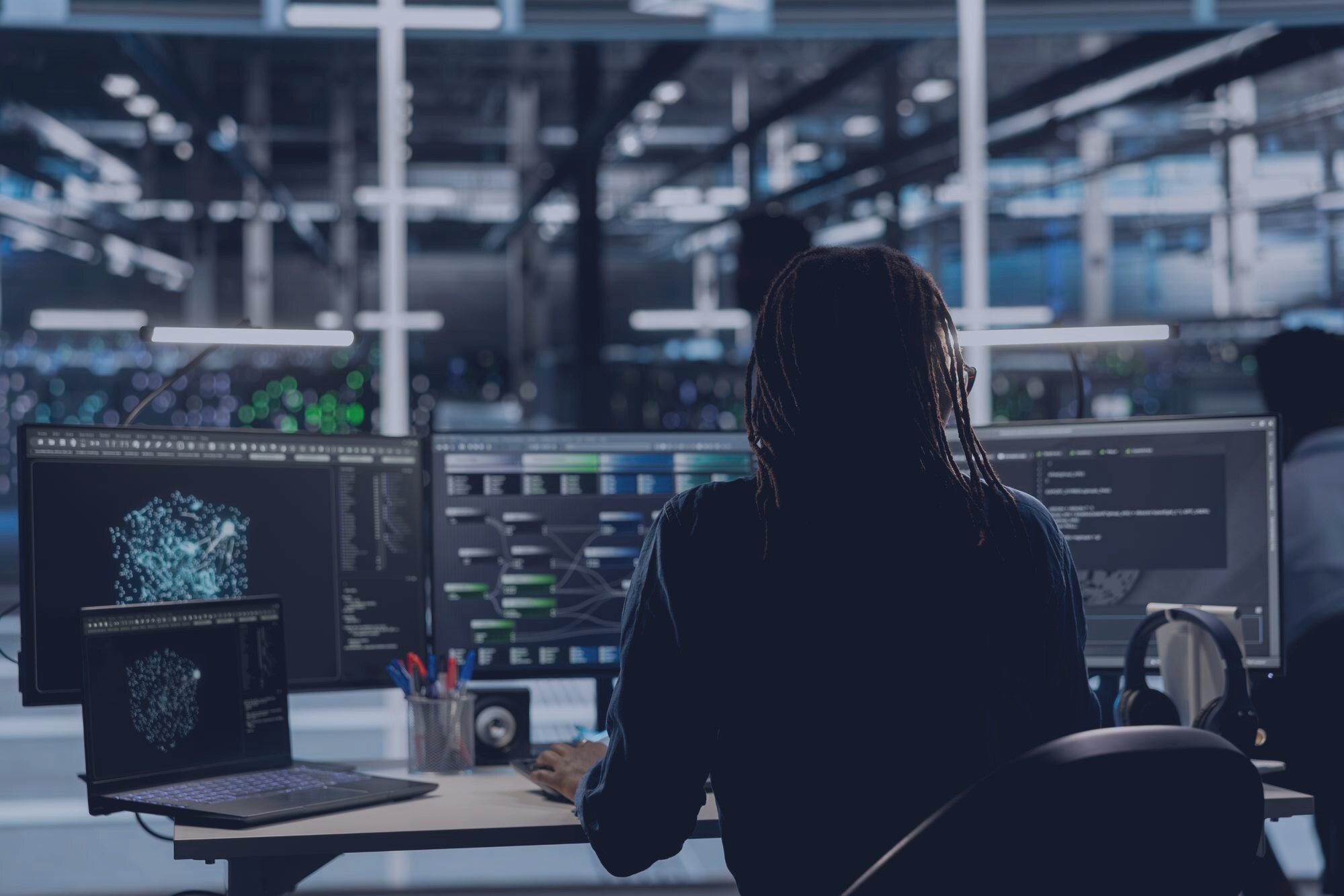 Business workflow automation in a dark operations center